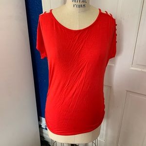 Forever 21 Red Open Shoulder Top